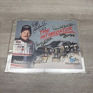 Dale Earnhardt #3 The Intimidator 1990 Hero Card Autographed Multi-Signed 8x10